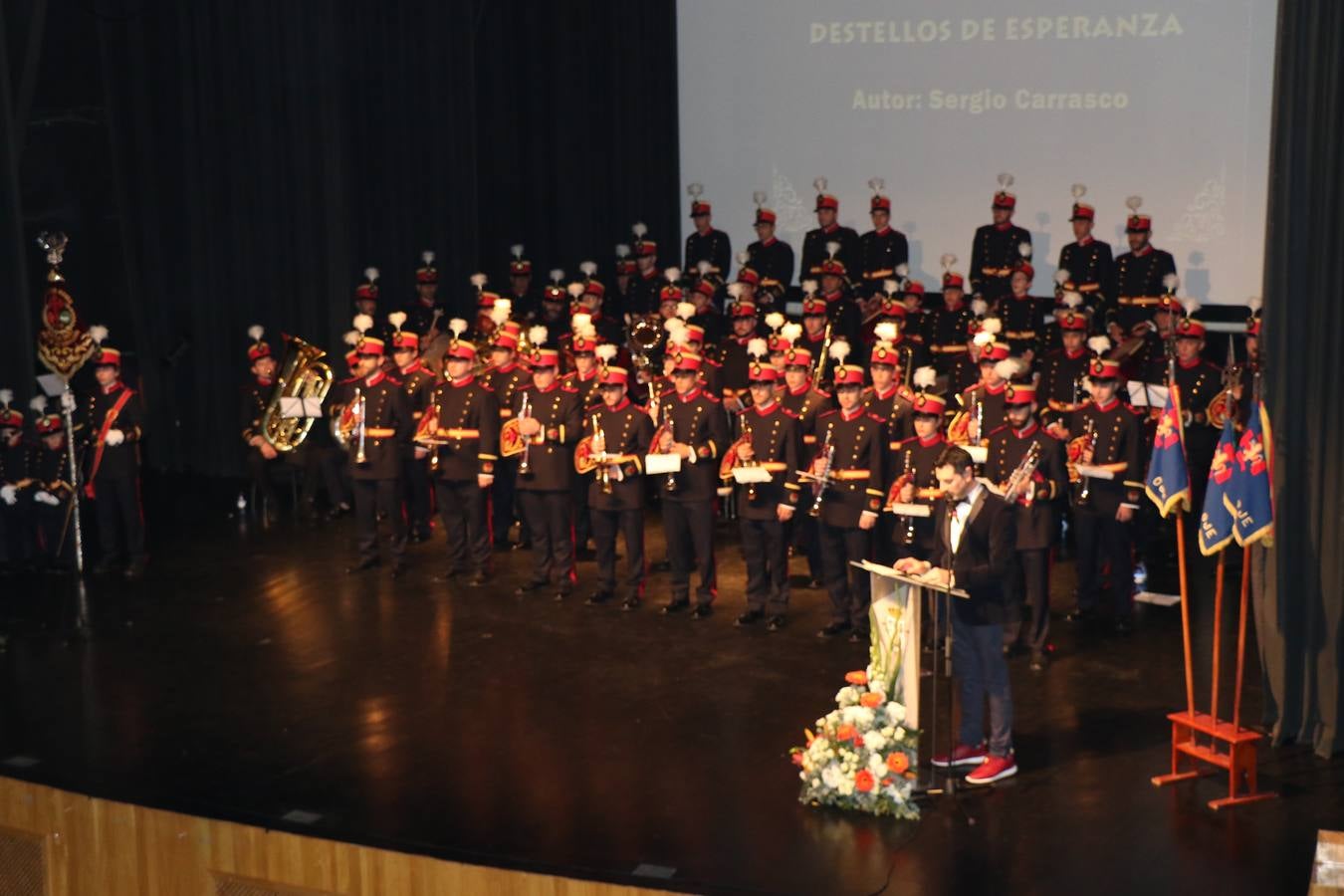 La Agrupación Musical 'Maestro Sousa' interpretando una de las Marchas de su repertorio para esta Semana Santa.