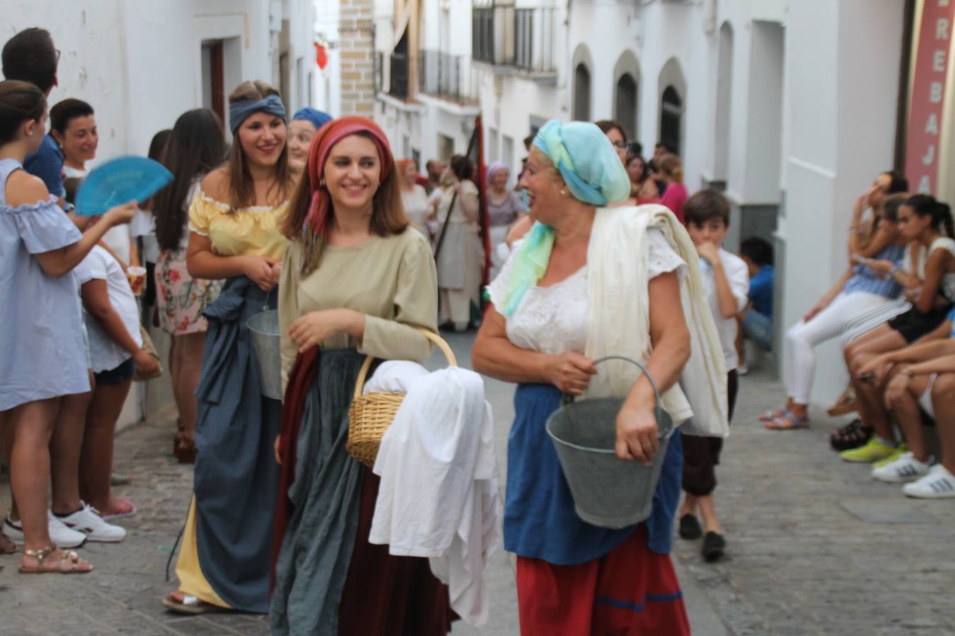 Escena de animación de calle en la fortaleza templaria.