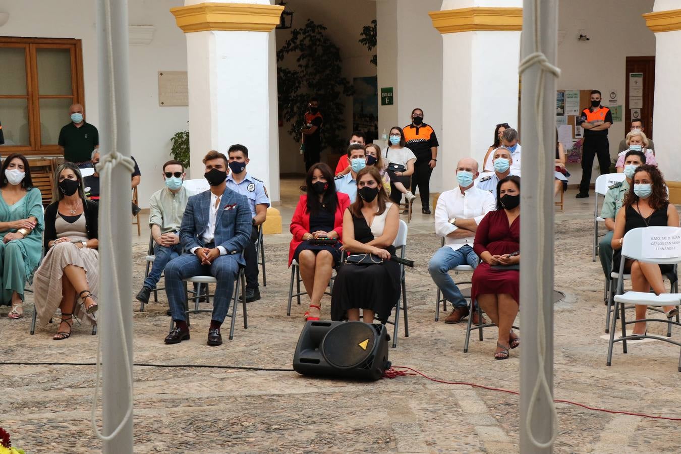 El alcalde de Jerez de los Caballeros, Juan Carlos Santan, durante su discurso.