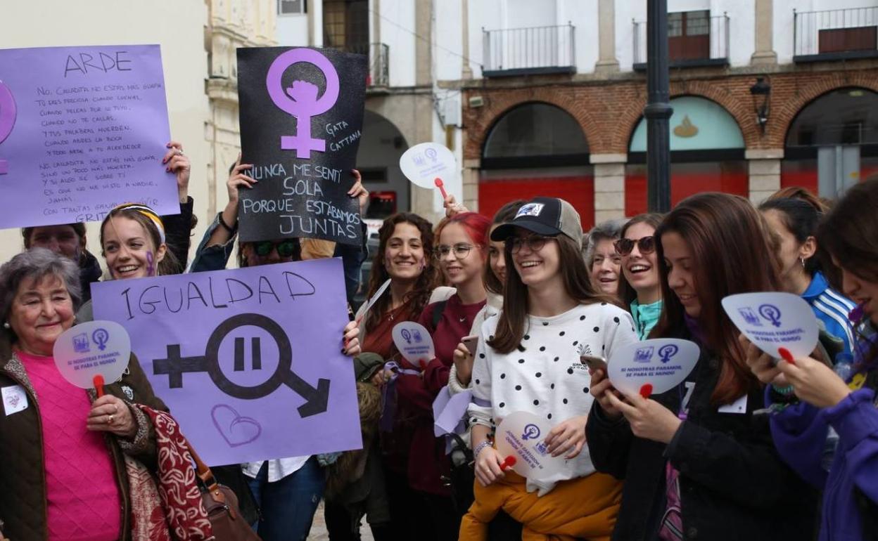 Durante la marcha por la igualdad en pasadas conmemoraciones. 