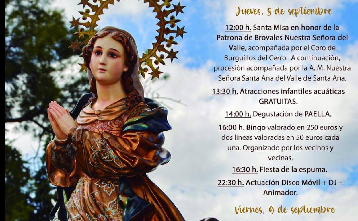 Brovales celebra sus fiestas patronales en honor de Nuestra Señora del Valle del 8 al 10 de septiembre