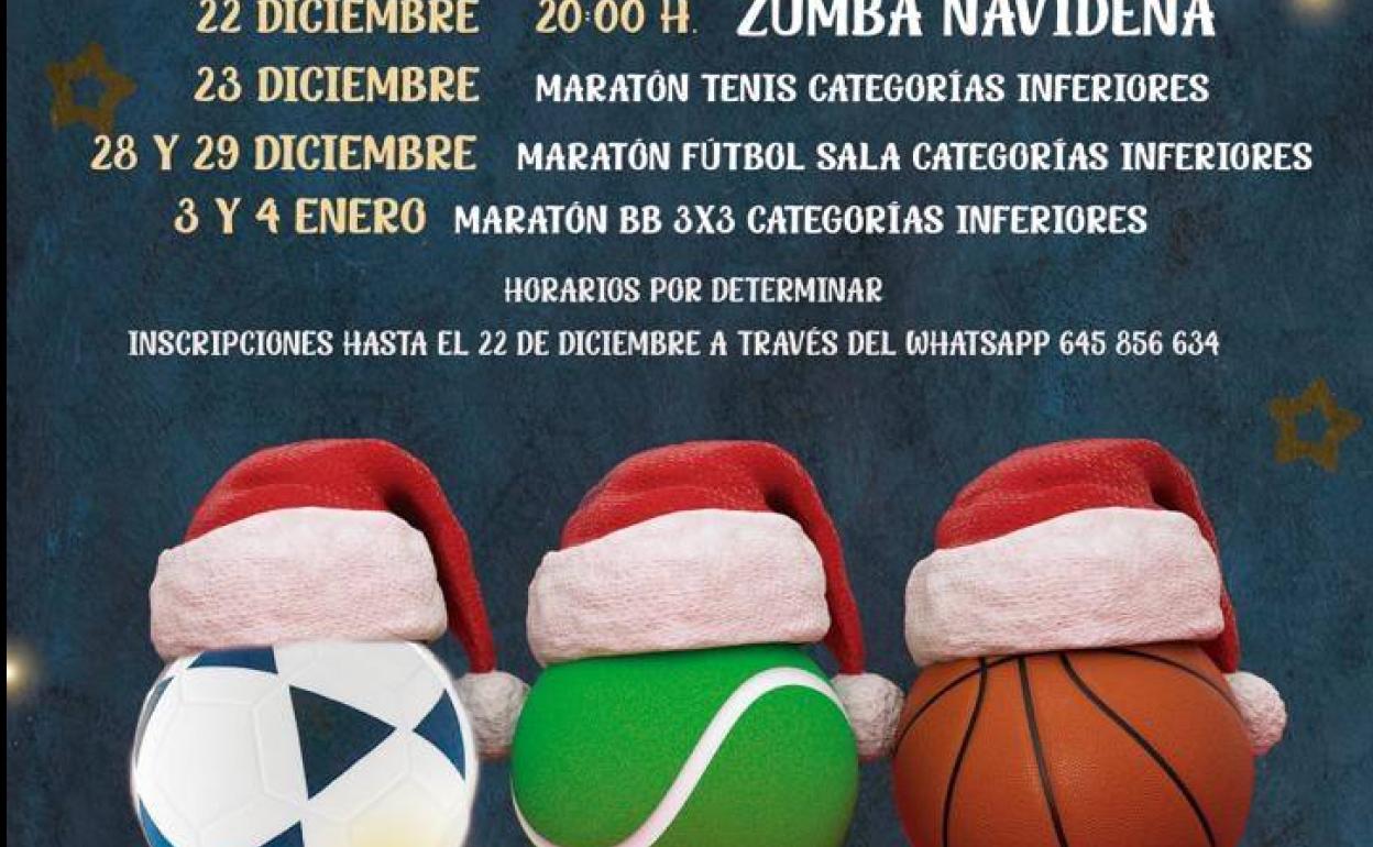 Abierto el plazo de inscripción para los torneos navideños de tenis, fútbol sala y baloncesto