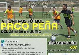 Abierto el plazo de inscripción para el VIII Campus de fútbol «Paco Peña»