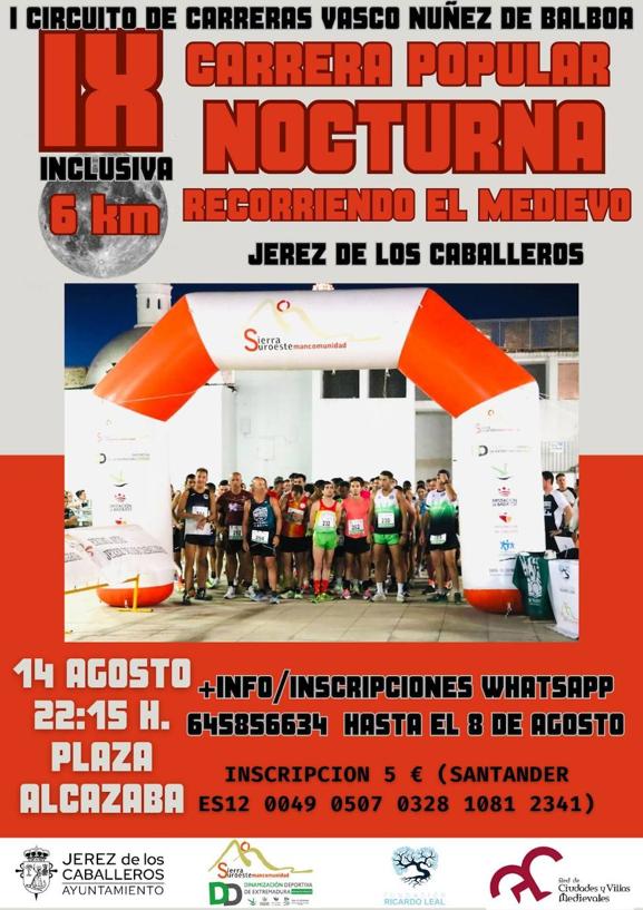 Abiertas las inscripciones para la IX Carrera Popular Nocturna Inclusiva 'Recorriendo el Medievo'