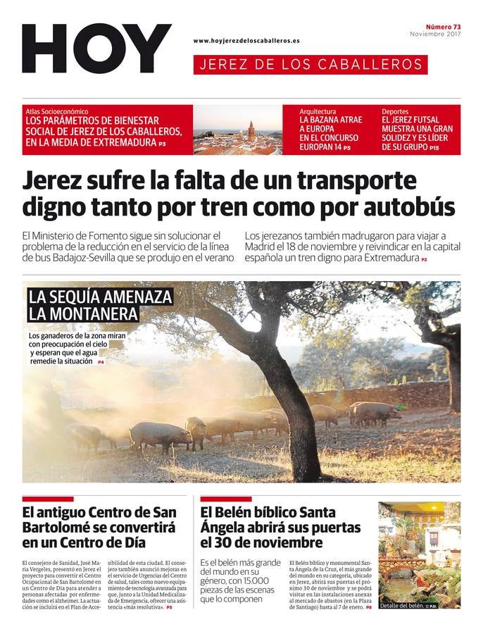 Portada Hoy Jerez de este mes de noviembre.HOY.