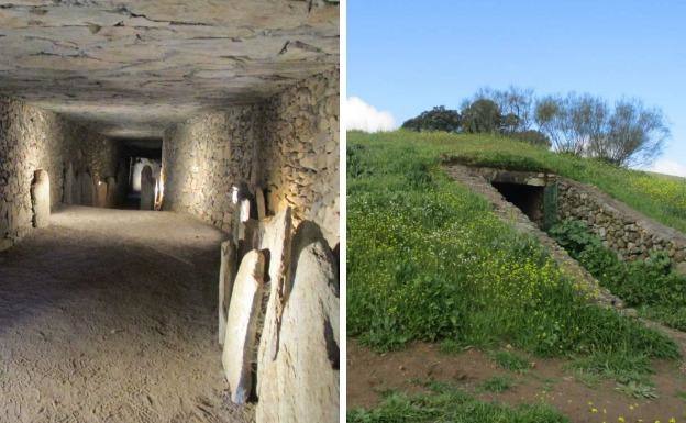 El sepulcro megalítico conserva su estructura tumular y la cámara ortostática./