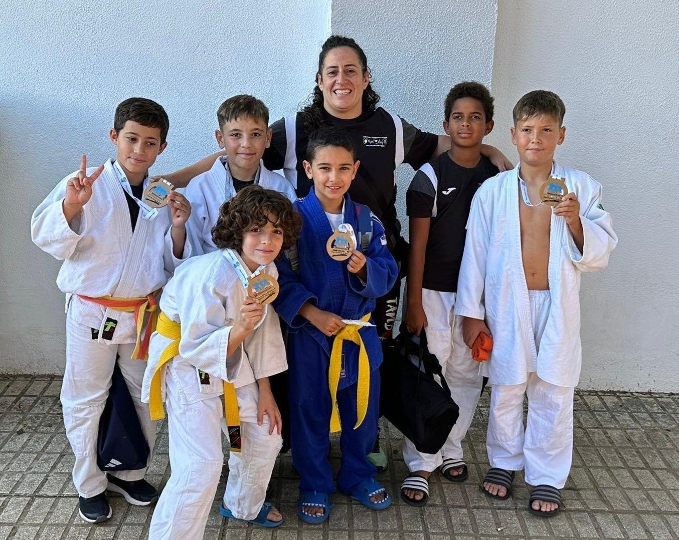 Judocas benjamines y alevines en el campeonato de Extremadura