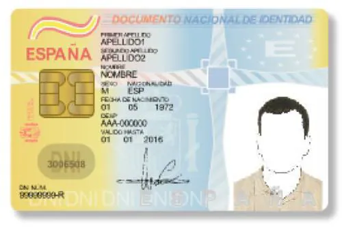 Formato del Documento Nacional de Identidad
