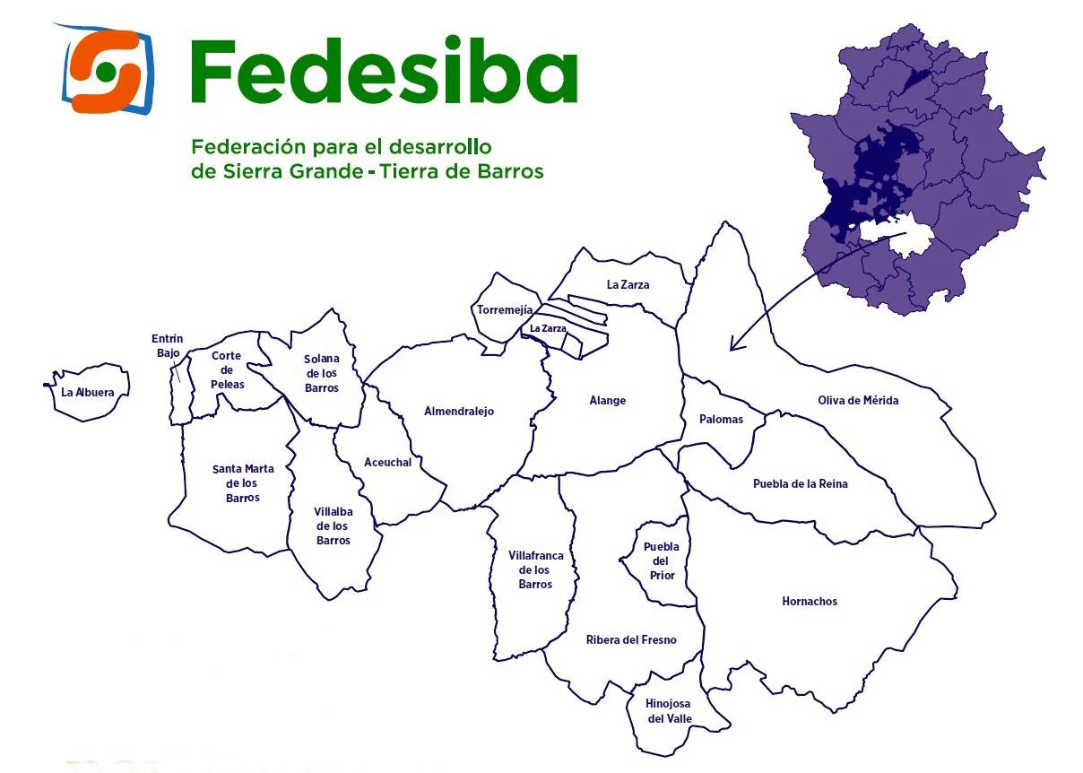 Mapa de los pueblos que pertenecen a Fedesiba