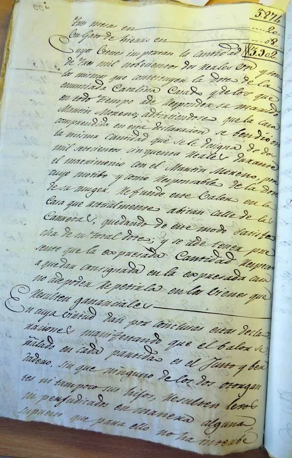 Escritura de Martín Moreno y Catalina Casado