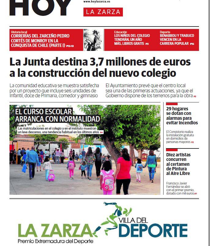 Portada del periódico de septiembre