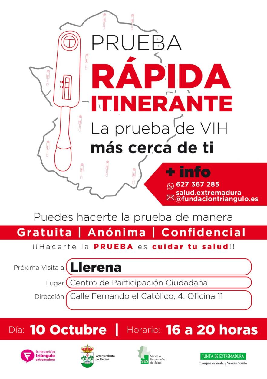 Nueva prueba gratuita del VIH en Llerena