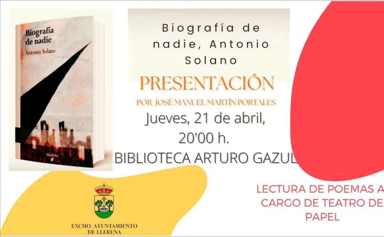 Antonio Solano presenta su libro 'Biografía de nadie'