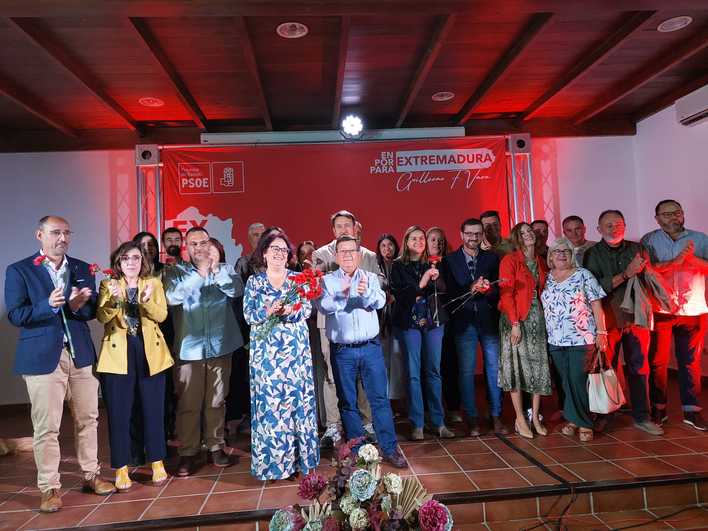 Cierre del acto del PSOE este sábado en Llerena.