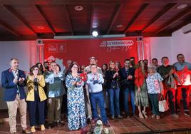 Cierre del acto del PSOE este sábado en Llerena.