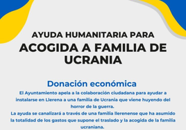 El Ayuntamiento inicia una recaudación de fondos para ayudar a la acogida de una familia ucraniana en Llerena
