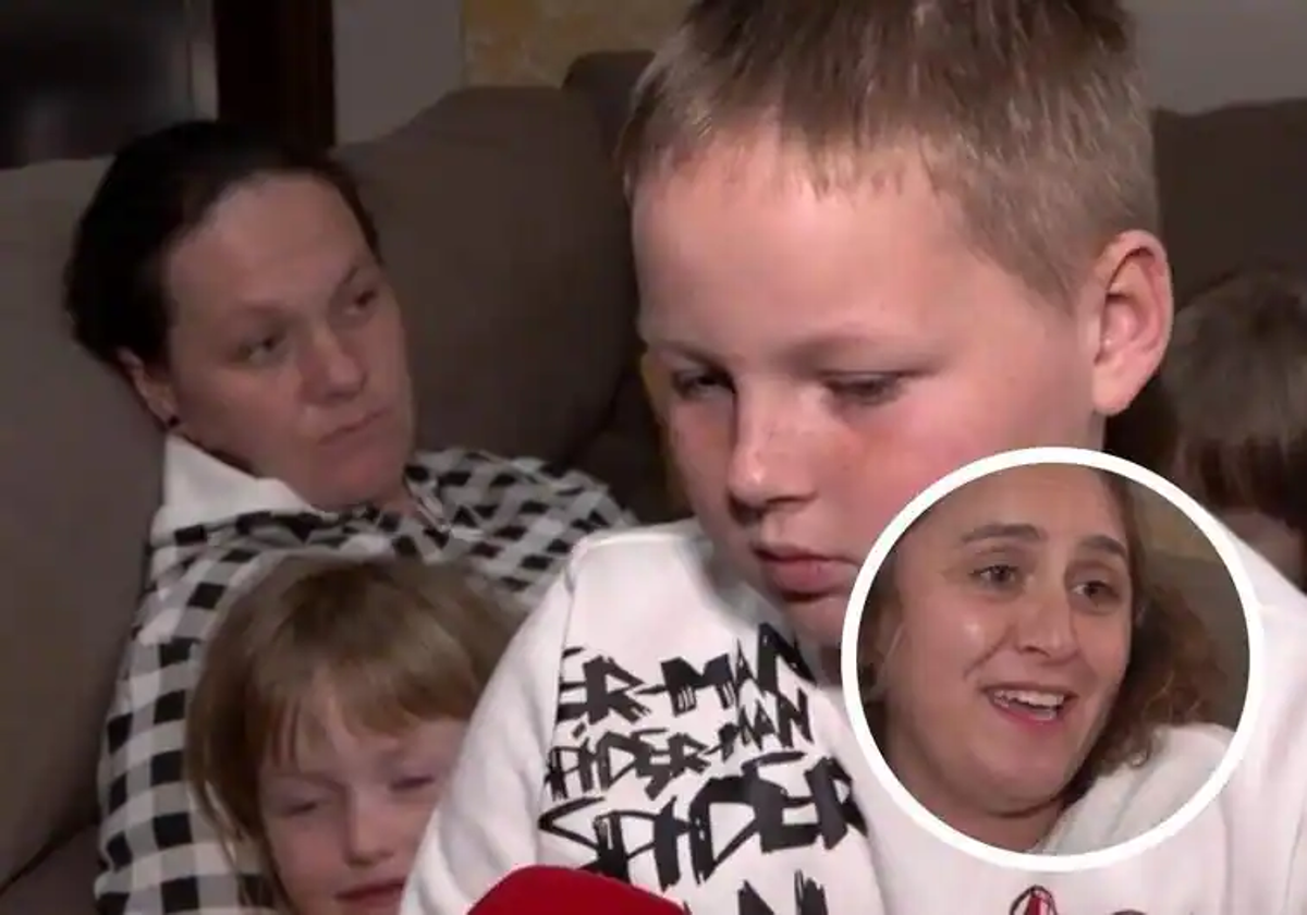 Familia ucraniana acogida en Llerena por Lorena Villalba.