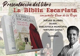 Óscar de los Reyes presenta en Llerena su novela 'La Biblia Escarlata'