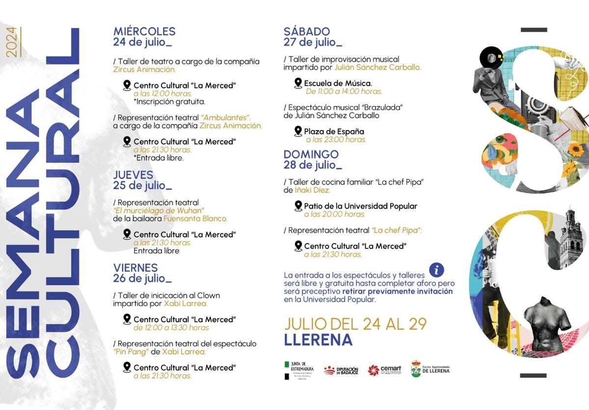 Consulta la programación de la Semana Cultural de Llerena