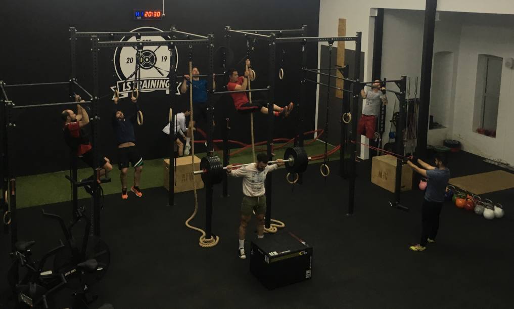 En pleno entrenamiento de fuerza