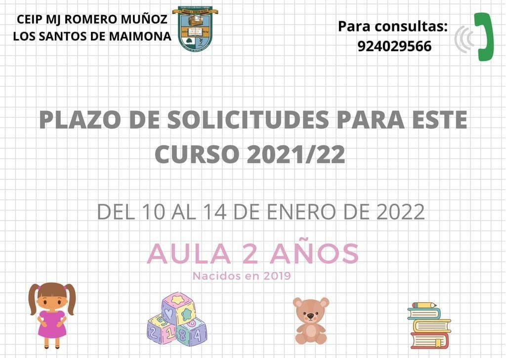 Cartel de plazo de solicitudes 