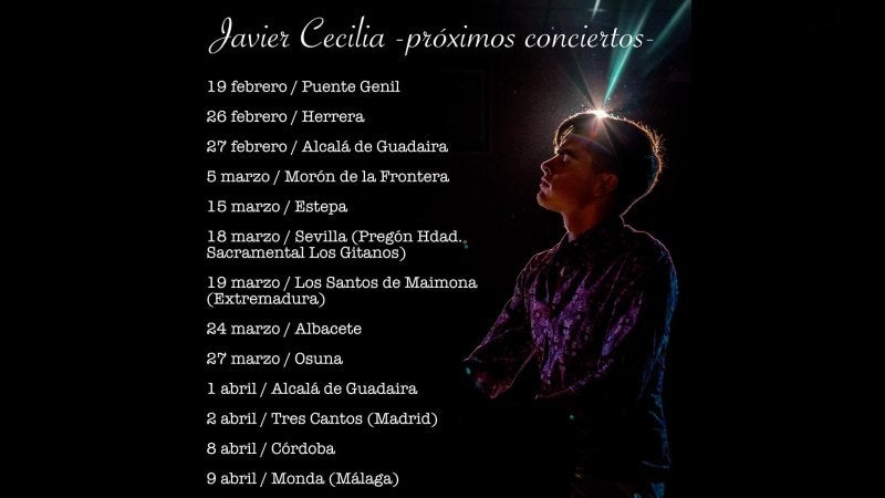 Javier Cecilia ttiene anunciados varios conciertos 