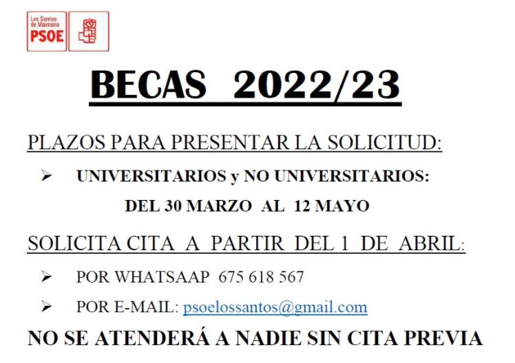 Cartel de la ayuda para solicitar las becas 