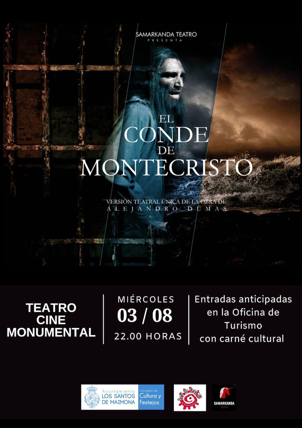 Cartel de la obra El Conde de Montecristo 