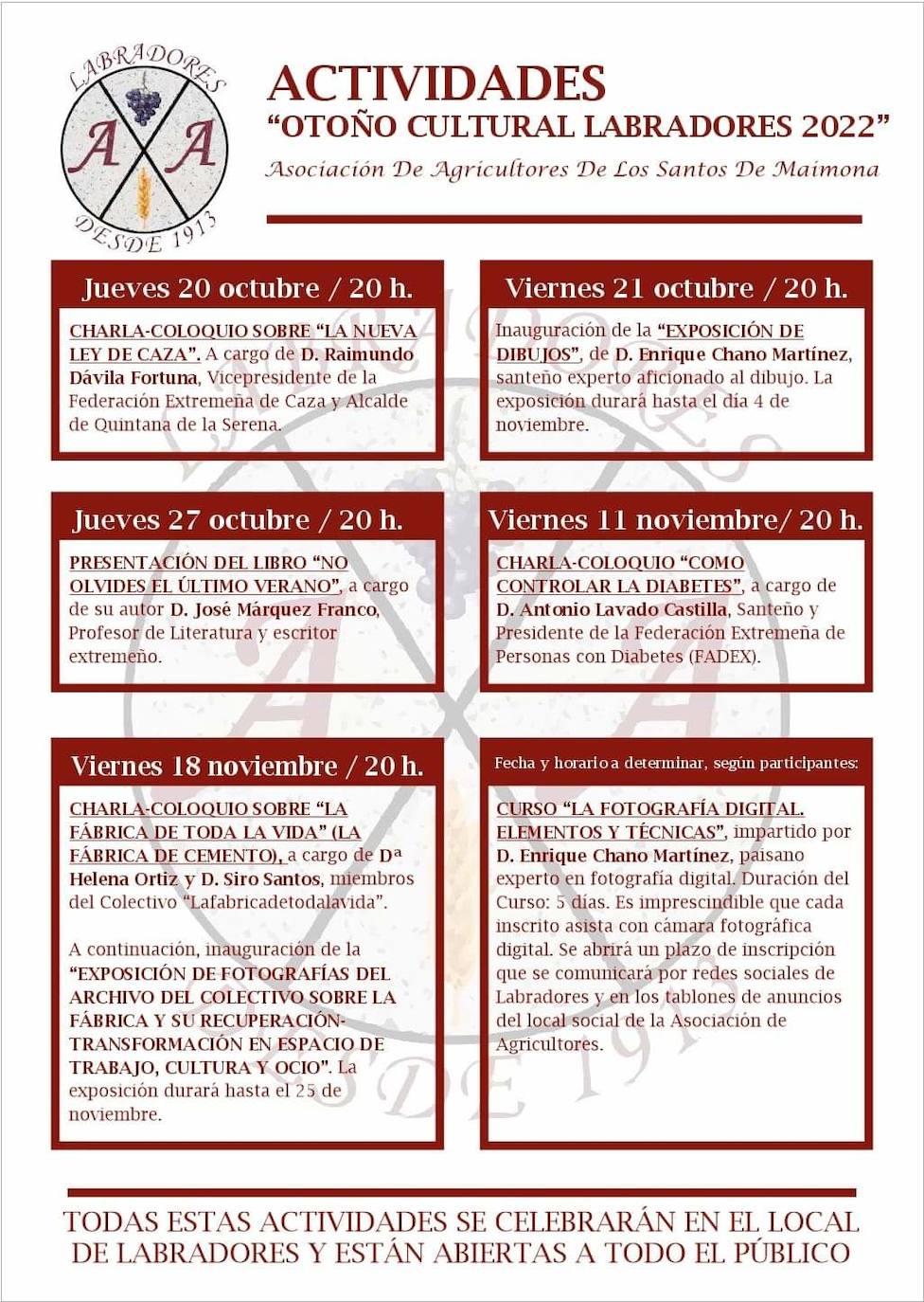 Cartel de las actividades 