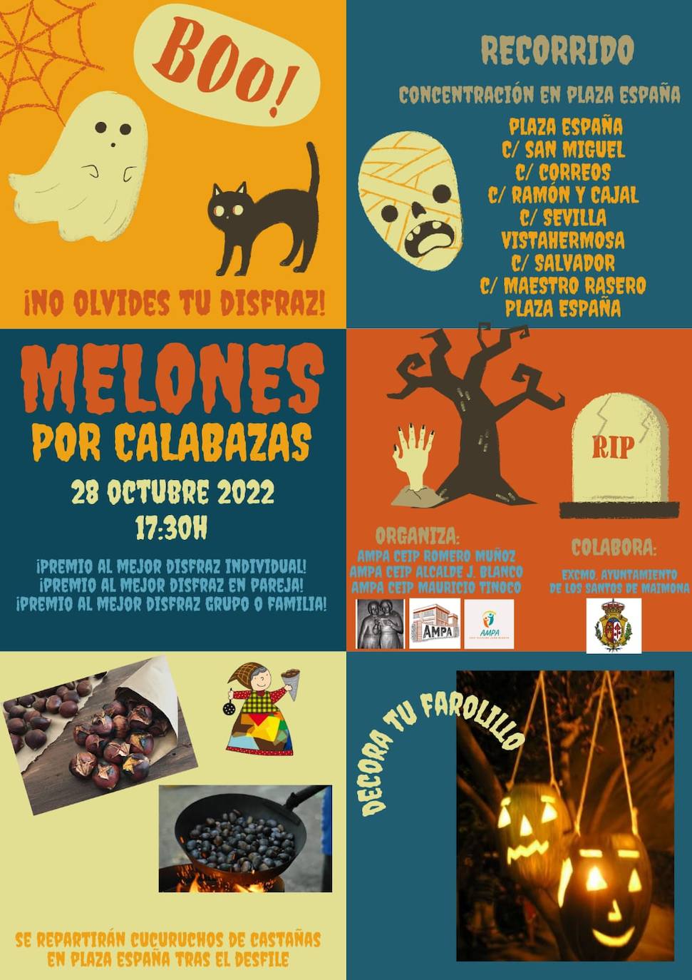 Cartel del desfile que las AMPA organizan por Haloweem 