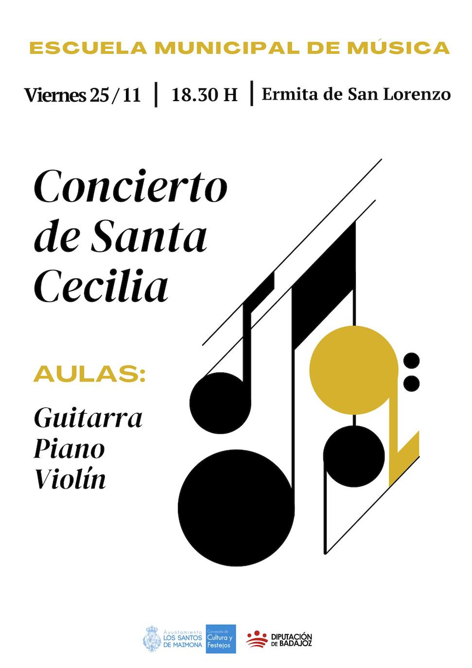 Cartel del concierto de la Escuela de Musica Municipal por Santa Cecilia 