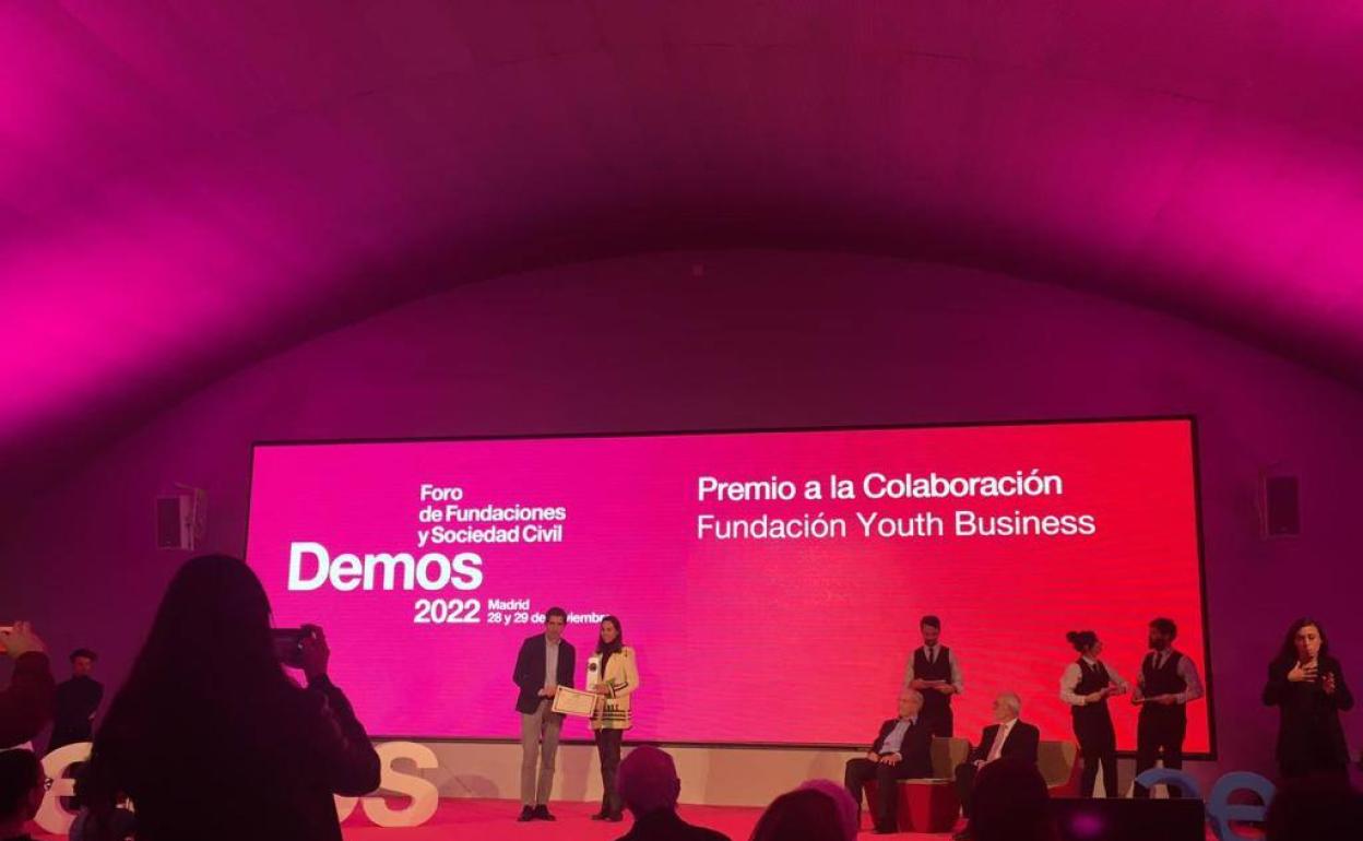 Momento de recoger el Premio en Madrid 