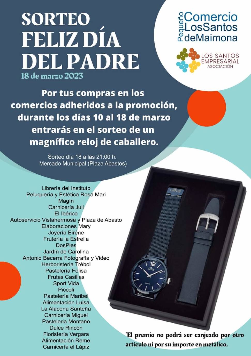 Cartel del Sorteo del reloj