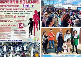 Cartel e imagenes del arroz solidario hecho en Los Santos para la misma causa