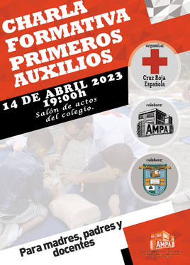 Cartel de la charla de primeros auxilios en el Romero