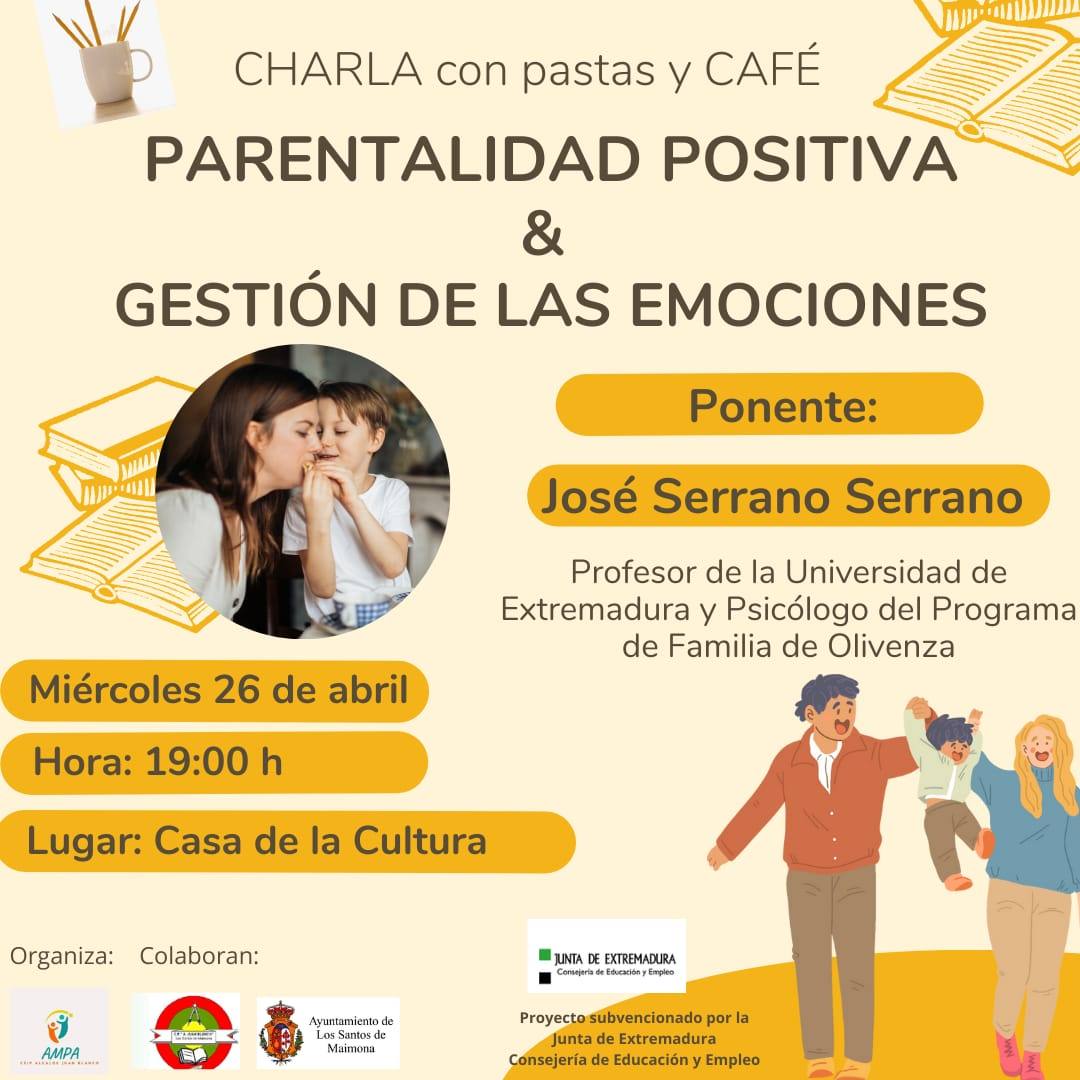 Cartel de la charla 'Parentalidad Positiva y Gestión de las Emociones'