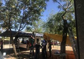 Montaje de casetas de San Isidro en ediciones anteriores