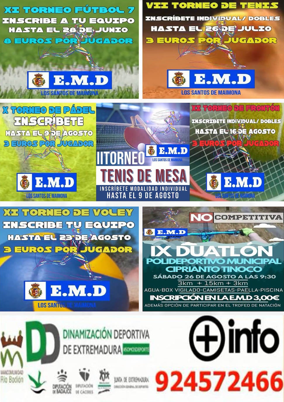 Carteles de los torneos y el duatlón de la vendimia