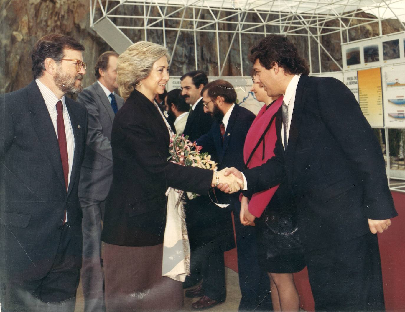 Con los Reyes e Ibarra en la inauguración de la presa de la Serena