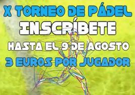 Cartel del X Torneo de Pádel
