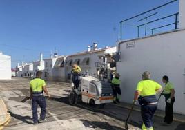 Trabajadores en Los Santos de Maimona
