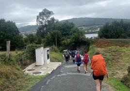 Una parte de los chicicos y chicas en el Camino