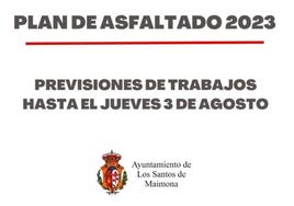 Cartel informativo del Plan de Asfaltado Municipal