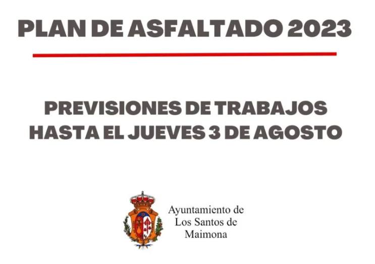 Cartel informativo del Plan de Asfaltado Municipal