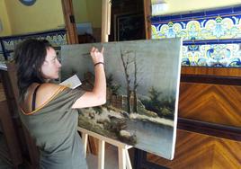 Ana Blanco pintando