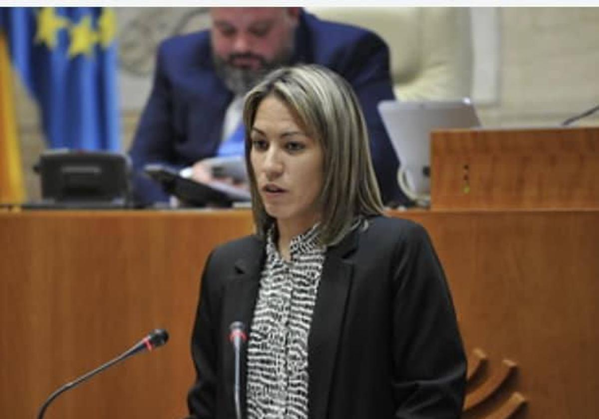 Isa García López, en la Asamblea de Extremadura