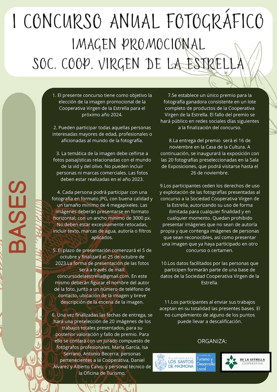 El Ayuntamiento y la Cooperativa Virgen de la Estrella convocan un concurso para buscar la imagen promocional de la Cooperativa para el 2024