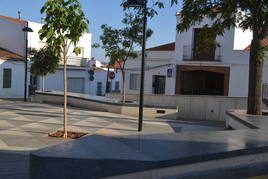 Plazuela donde atendieron al joven herido