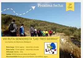 Cartel de la VII Ruta Senderista 'Las Tres Sierras'