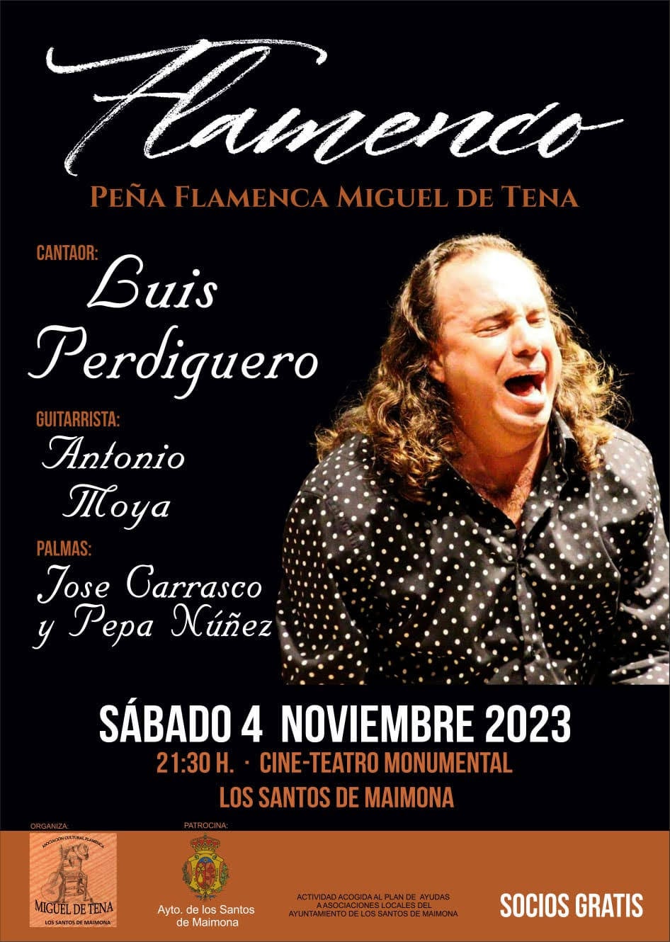 La Peña Miguel de Tena ofrece este sábado un espectáculo flamenco con el cantaor Luis Perdiguero